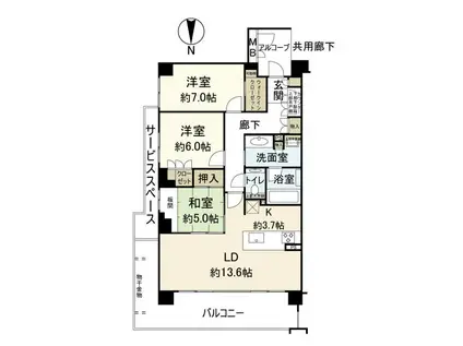ジオ桂シェノン(3LDK/2階)の間取り写真