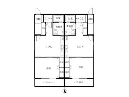 ウエストセントラルハイツA(1LDK/1階)の間取り写真