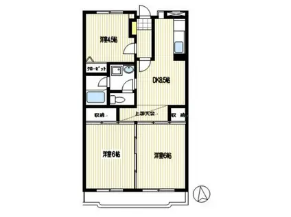 クレア檸檬(3DK/3階)の間取り写真