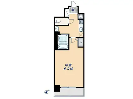 ララプレイスOSAKAウエストPRIME(1K/13階)の間取り写真