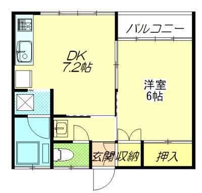 グリーンコーポ(1DK/1階)の間取り写真
