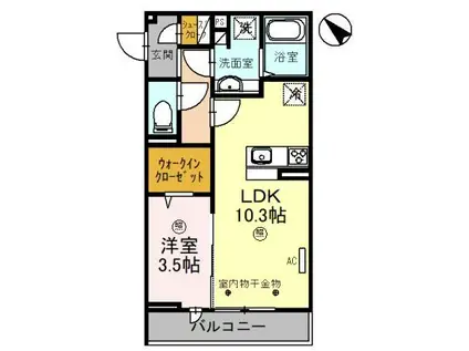 フェリーチェ(1LDK/3階)の間取り写真