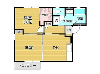 ツイン大堀B(2DK/2階)の間取り写真