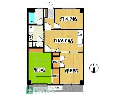 第二メゾン大泉(3DK/3階)の間取り写真