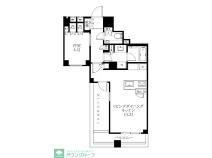 ブランズ三鷹(1LDK/3階)の間取り写真