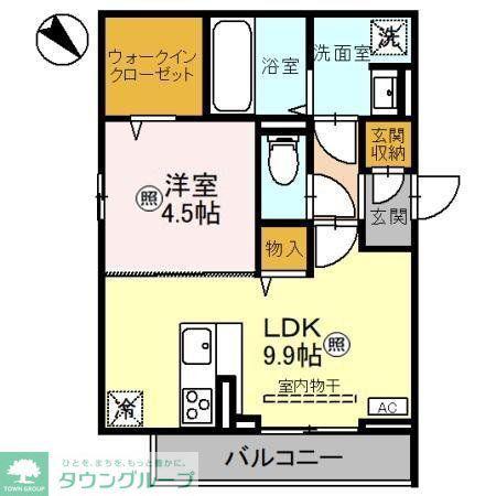 ノーブルヴィラ上尾(1LDK/2階)の間取り写真