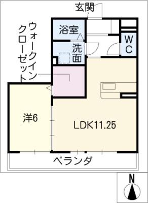ラ・ミアカーサ勇助山(1LDK/2階)の間取り写真
