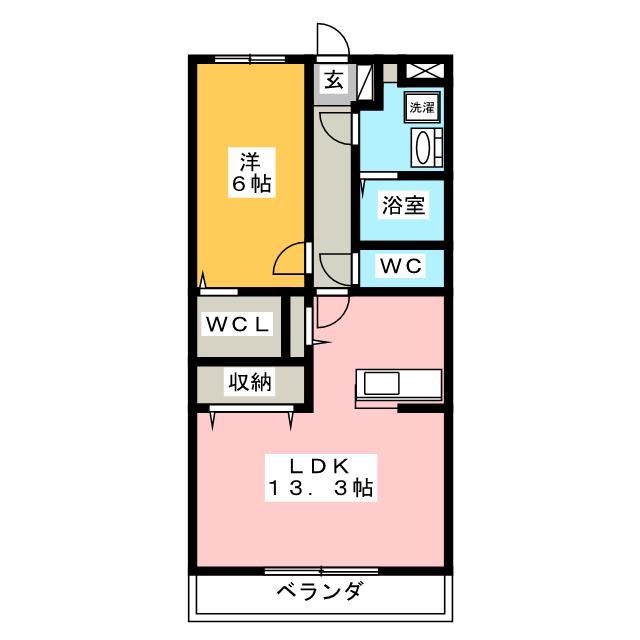 EXCEL COURT(1LDK/2階)の間取り写真