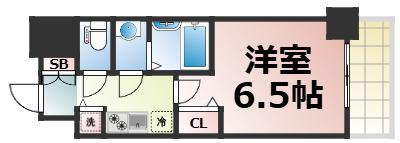 アドバンス大阪バレンシア(1K/14階)の間取り写真