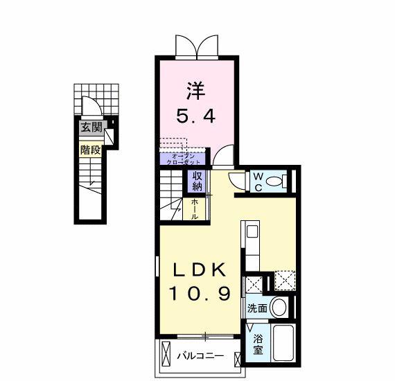 プロスペラー・エフ(1LDK/2階)の間取り写真