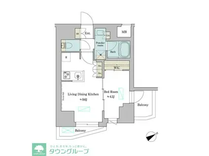 BRILLIA IST 門前仲町(1LDK/6階)の間取り写真