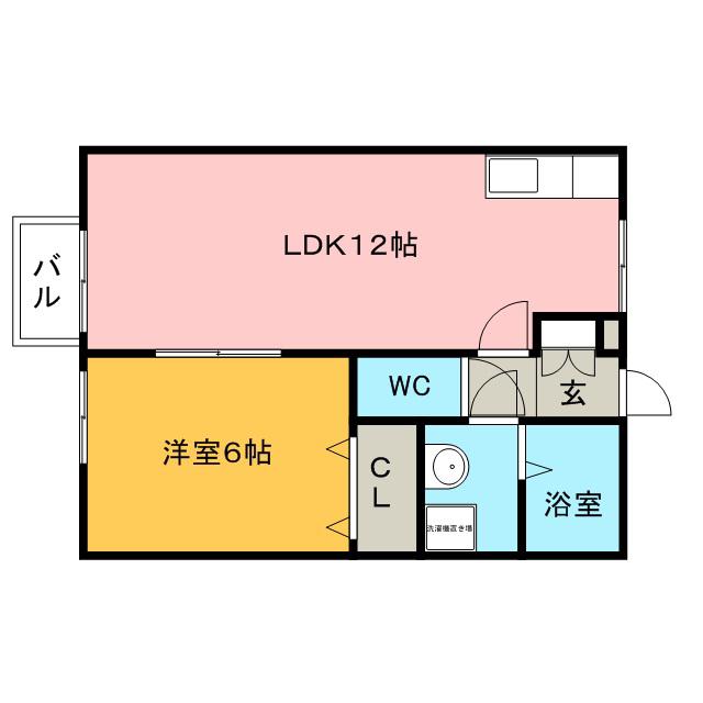 メゾン・ド・ユニオン(1LDK/2階)の間取り写真
