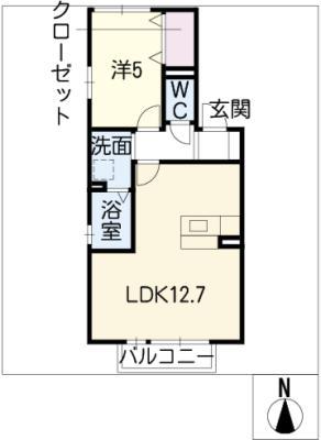 ラフィネ・マルモ101(1LDK/2階)の間取り写真