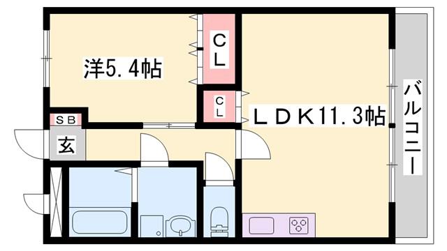 メゾンフレグランス(1LDK/1階)の間取り写真