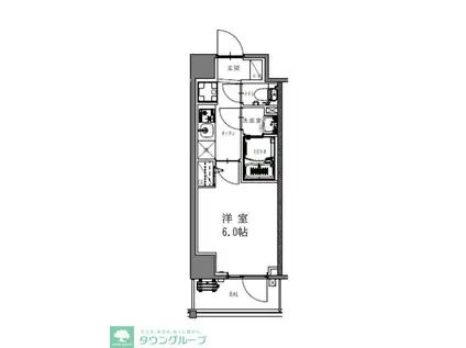 S-RESIDENCE本中山ALORIA(1K/2階)の間取り写真