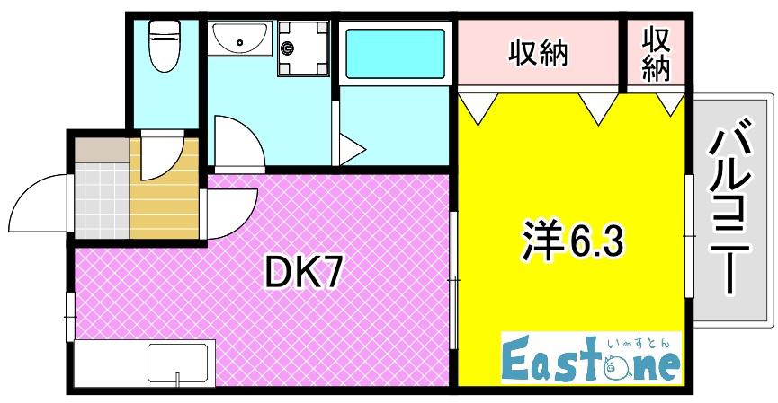 サニ-紫原I(1DK/2階)の間取り写真