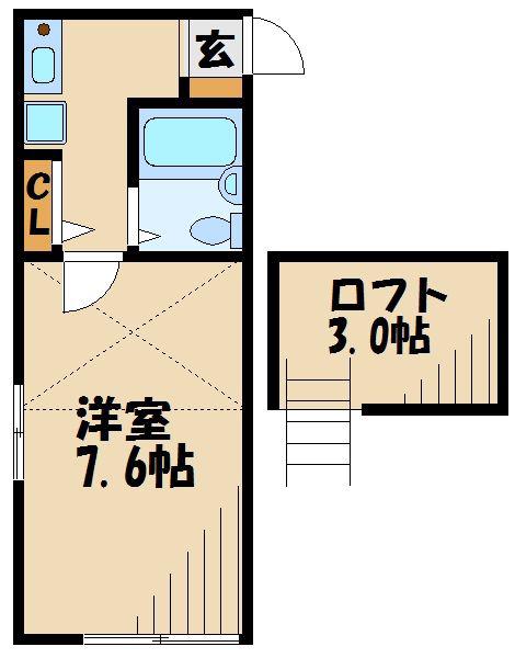 三和コーポ(1K/2階)の間取り写真