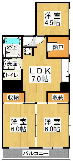 シャトレイユ(3SLDK/4階)の間取り写真