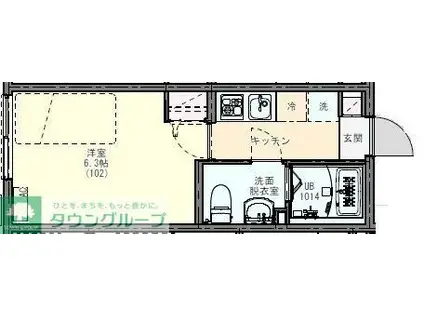 KEI六町(1K/1階)の間取り写真