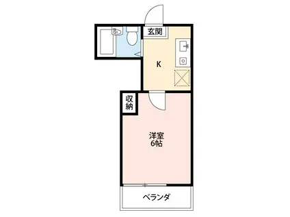 ホワイトドミール(1K/1階)の間取り写真