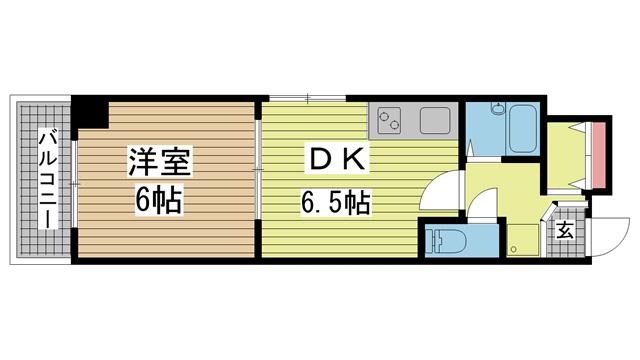スタッツア神戸(1DK/7階)の間取り写真