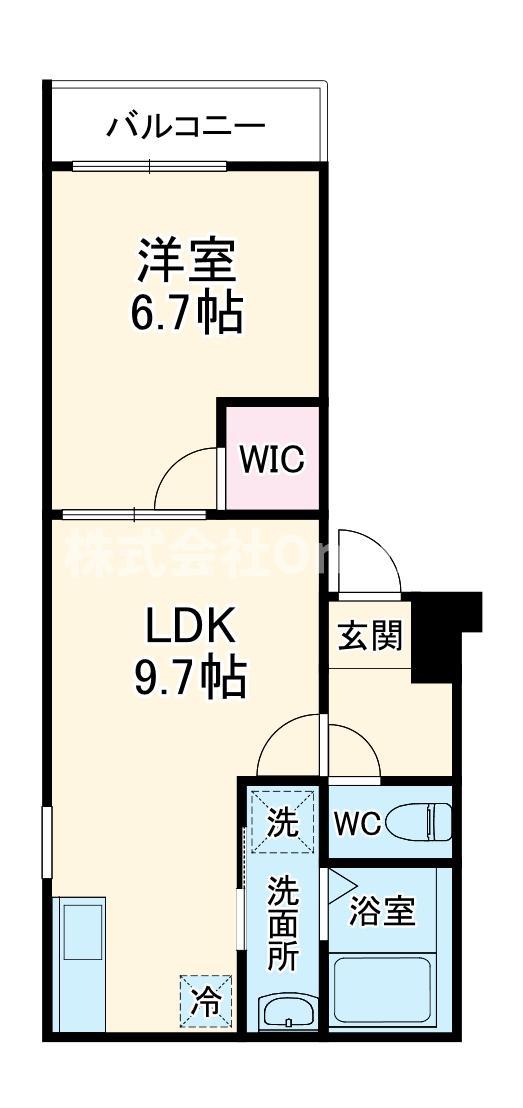 フジパレス弥刀駅東(1LDK/2階)の間取り写真