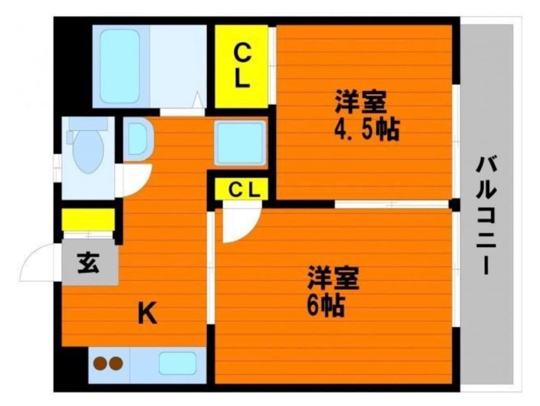 ガーディニアシティ II(2K/3階)の間取り写真