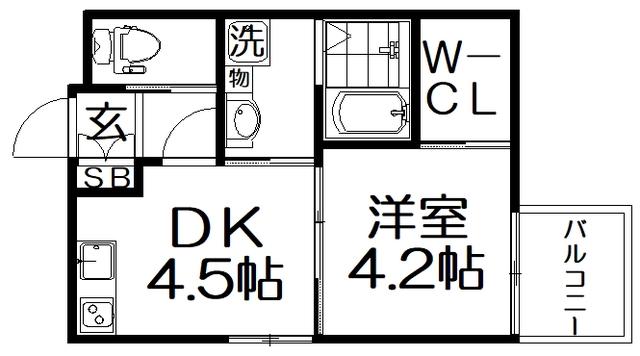 EASE. KORIEN(1DK/3階)の間取り写真