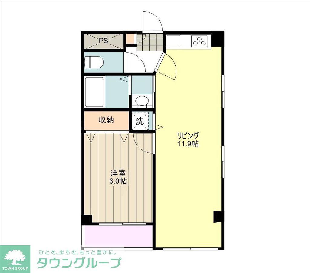 プルマージュ国立(1LDK/1階)の間取り写真