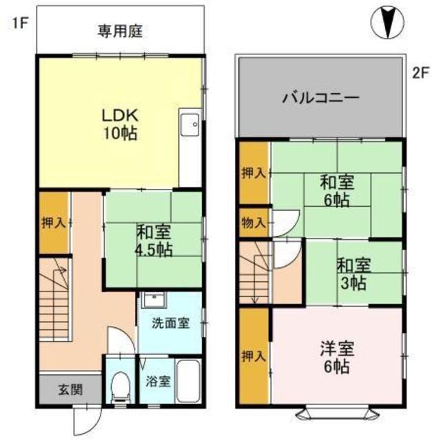ピアコート松本(4LDK/1階)の間取り写真