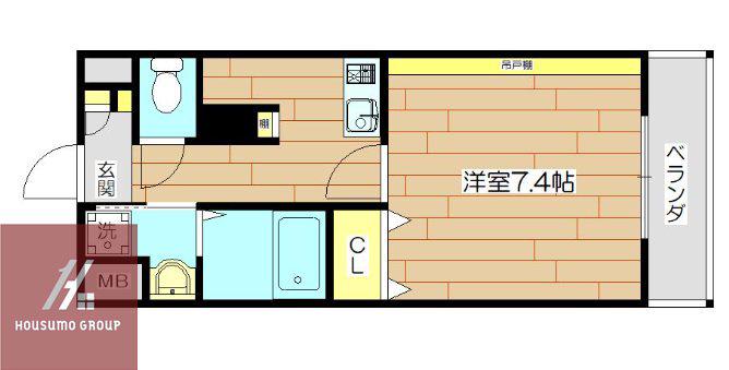 ベルエア―(1K/7階)の間取り写真