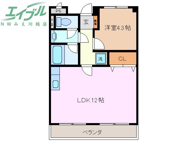 リンピアさくら(1LDK/2階)の間取り写真