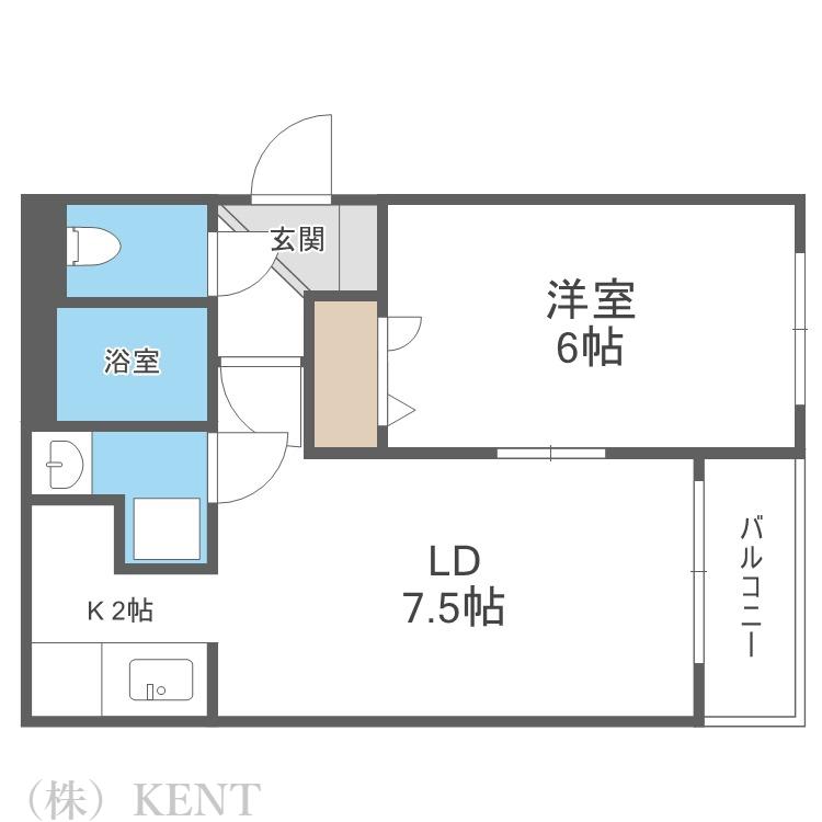クオーレ円山(1LDK/1階)の間取り写真