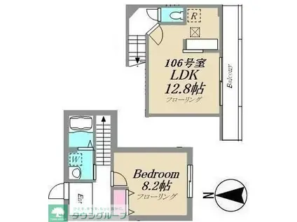 コルティーレ・ナノカ(1LDK/1階)の間取り写真