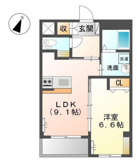CIEL天瀬(1LDK/2階)の間取り写真