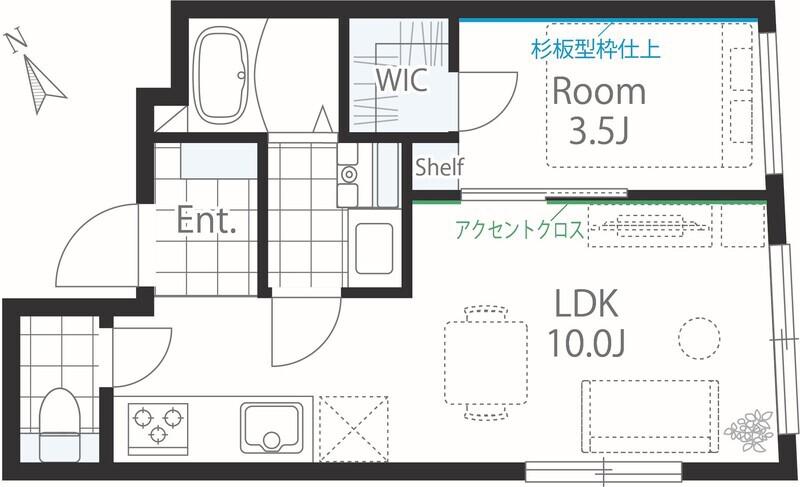 白金レーベル(1LDK/2階)の間取り写真