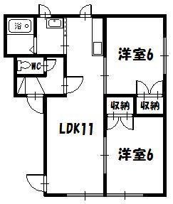 エミネント(2LDK/1階)の間取り写真