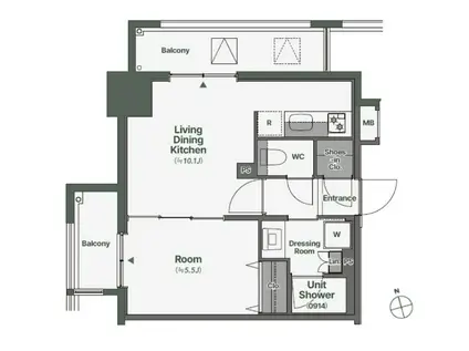 WORVE那覇泉崎(1LDK/8階)の間取り写真