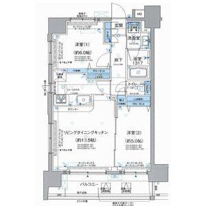 ライドリンク竹ノ塚(2LDK/6階)の間取り写真