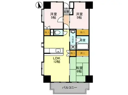 スカイシティー神山(3LDK/4階)の間取り写真