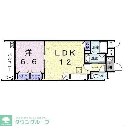 グルックパティオ高円寺(1LDK/1階)の間取り写真