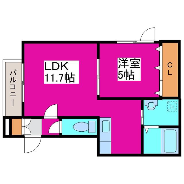 アルモニー(1LDK/3階)の間取り写真