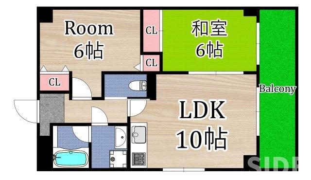 UスギモトII(2LDK/3階)の間取り写真