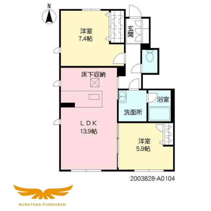 サンプレミアス(2LDK/1階)の間取り写真
