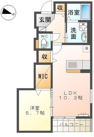 曽根崎町アパート(1LDK/1階)の間取り写真