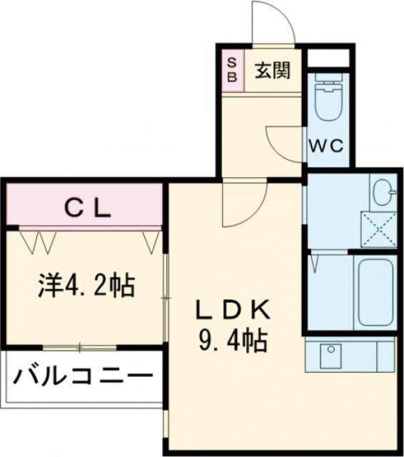 渡鹿3丁目AP(1LDK/2階)の間取り写真