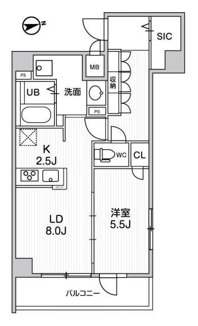 ALIVIS中野(1LDK/4階)の間取り写真