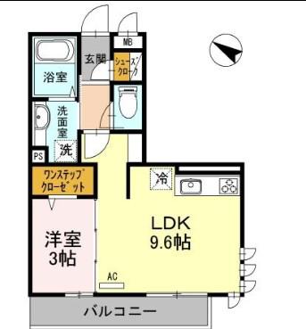グレイスハウス(1LDK/2階)の間取り写真