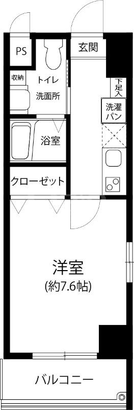 ビエラコート天神東(1K/12階)の間取り写真