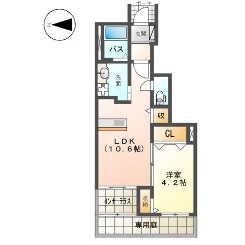 グランテージ真田(1LDK/1階)の間取り写真